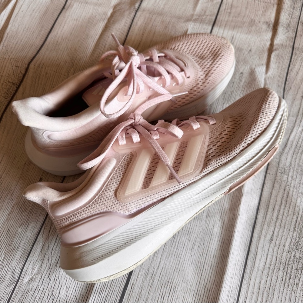 Adidas Women’s Running Shoes Pink  LaceUp Sneakers Sz 7 Athletic Trainers